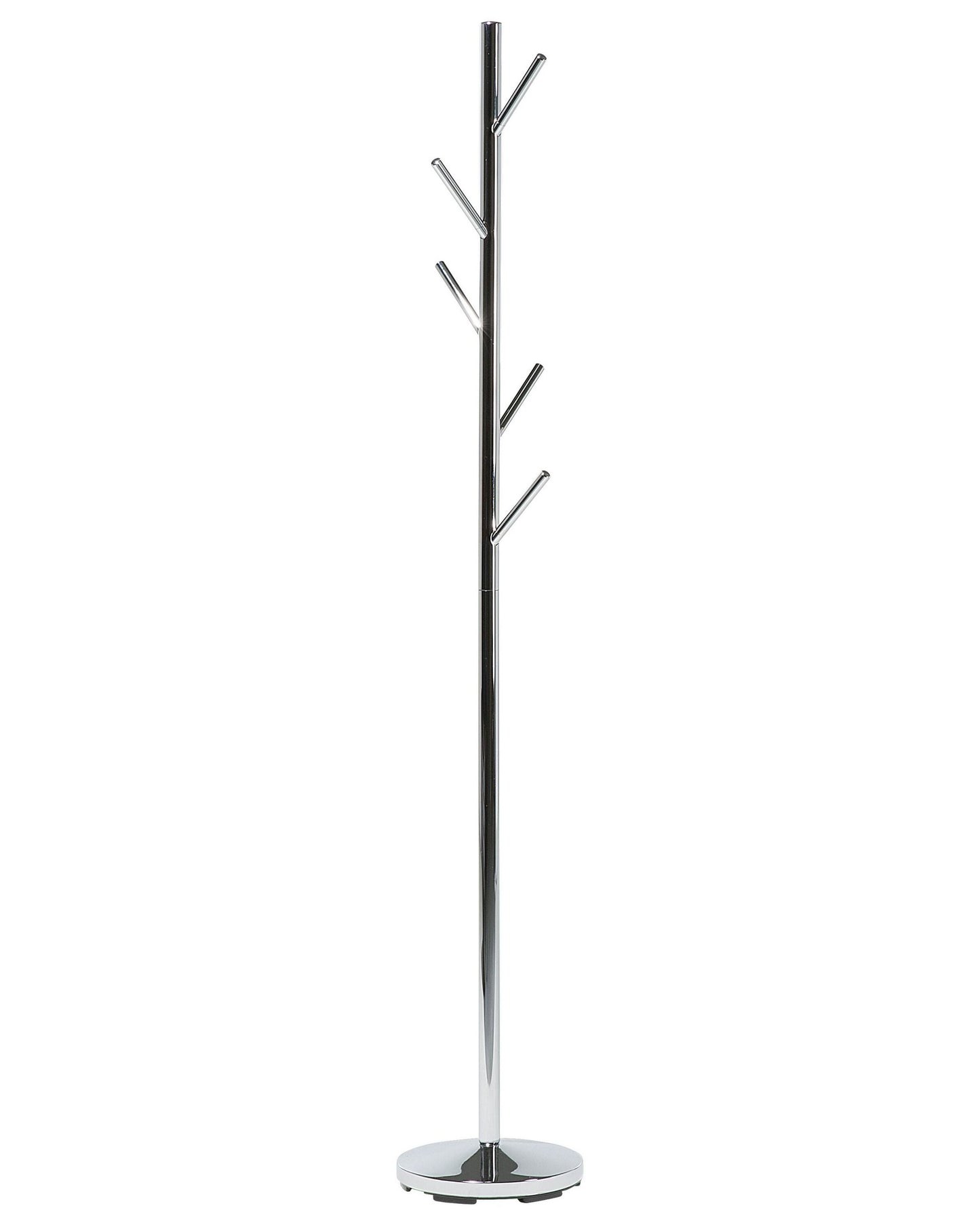 Living Coat Stand Silver Metal Hallway Rack With 5 Hooks