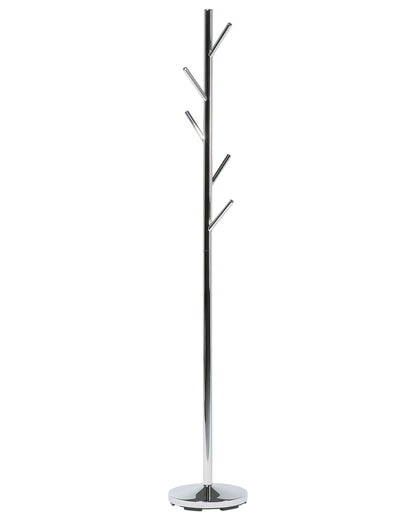Living Coat Stand Silver Metal Hallway Rack With 5 Hooks