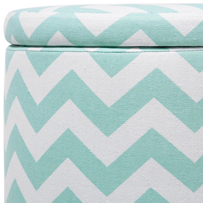 Footstool Round Storage Stool Chevron Mint Green