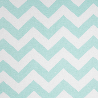 Mint Green Cotton Footstool With Wooden Legs Oriental Pattern Scandinavian Style