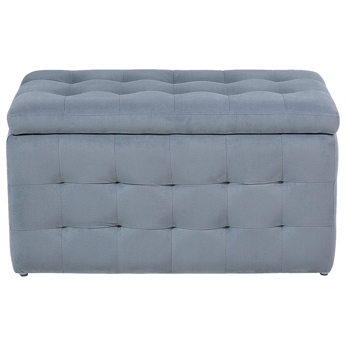 Grey Velvet Tufted Storage Ottoman Bench