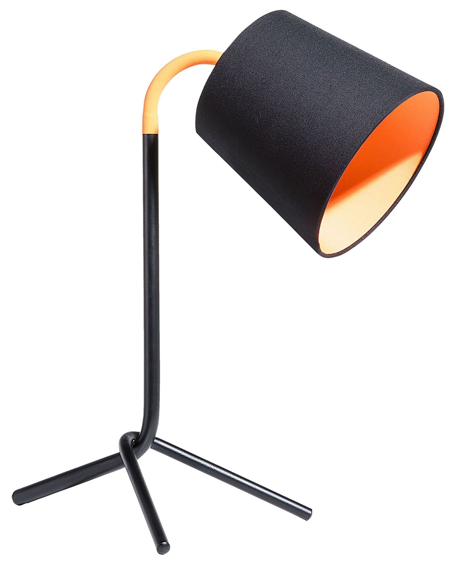 Table Lamp Black Orange Metal Tripod Base 42H Cm