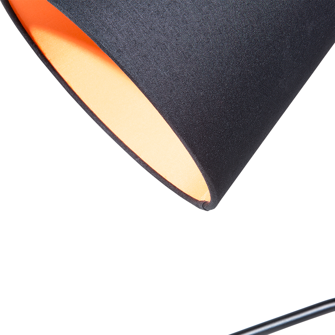 Table Lamp Black Orange Metal Tripod Base 42H Cm