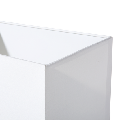 Silver Metal Table Lamp With White Rectangular Shade 62cm