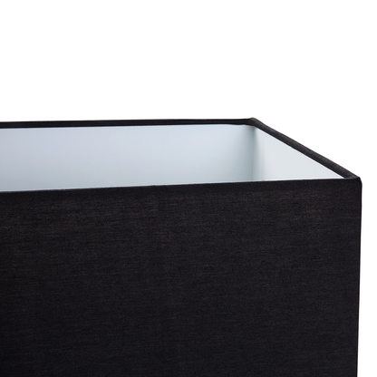 Table Lamp Silver Metal Helix Tube With Black Rectangular Shade 62H Cm Modern Living Room