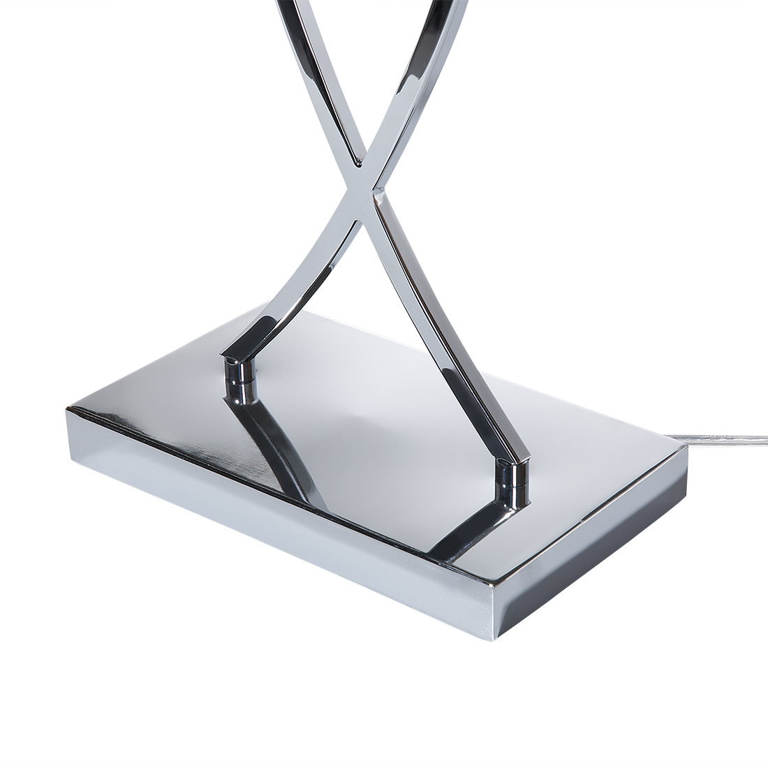 Table Lamp Silver Metal Helix Tube With Black Rectangular Shade 62H Cm Modern Living Room
