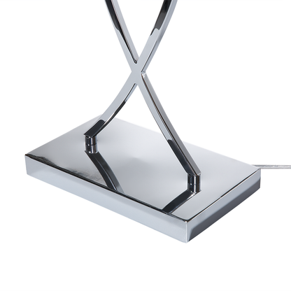 Table Lamp Silver Metal Helix Tube With Black Rectangular Shade 62H Cm Modern Living Room