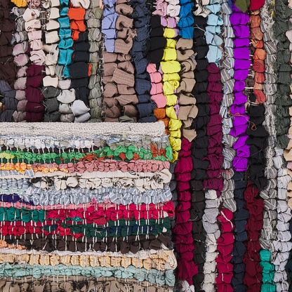 Rag Rug Multicolor Cotton 140 x 200 Hand Woven Rectangular Oriental Boho