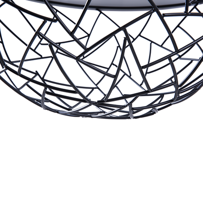 Lighting 1 Light Globe Pendant Copper Lamp Framework Modern With Glossy Copper Top And Black Openwork