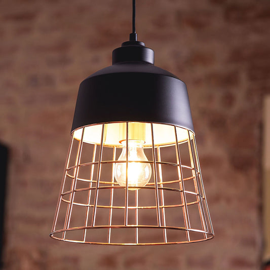 Industrial Black Copper 1-Light Pendant Ceiling Lamp