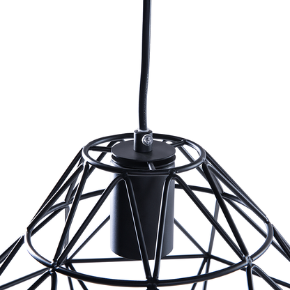 Naked Wire Black Geometric Cage Pendant Light