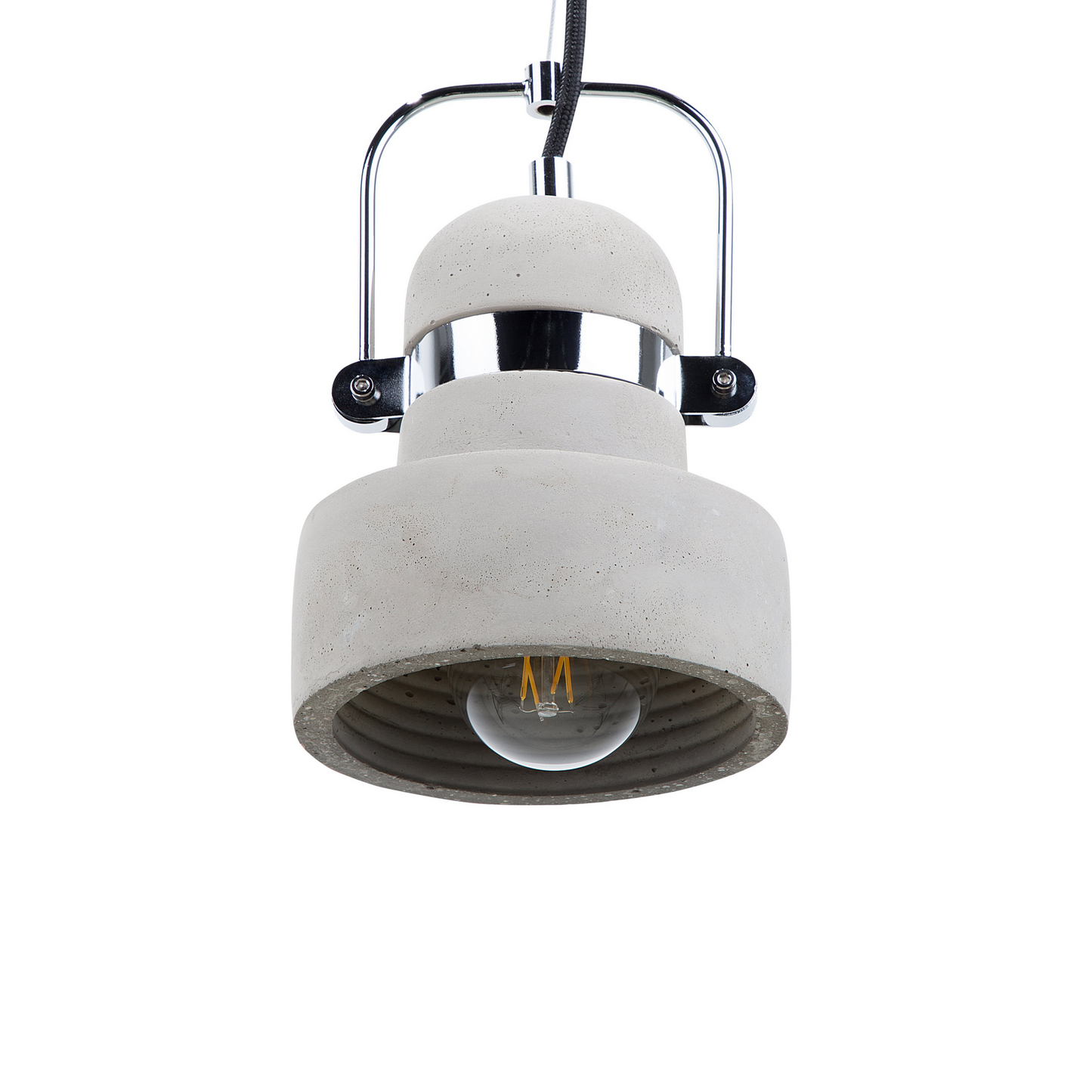 Pendant Lamp Grey Concrete Round Shade Industrial
