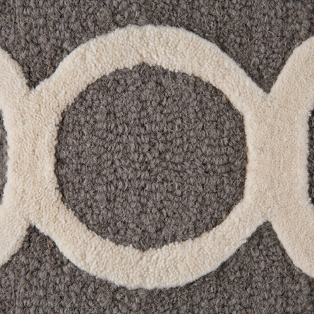 Rugs Grey Wool Hand Tufted 160 X 230cm Trellis Quatrefoil Pattern Rug Oriental Moroccan Clover