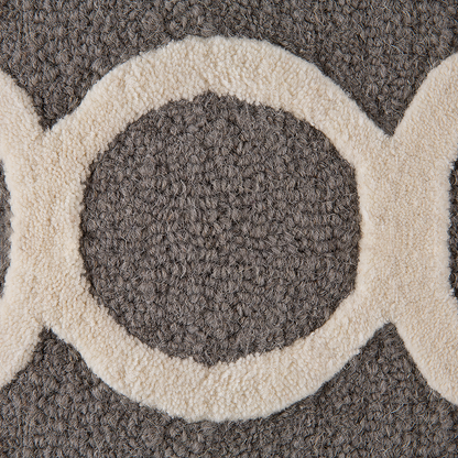 Rugs Grey Wool Hand Tufted 160 X 230cm Trellis Quatrefoil Pattern Rug Oriental Moroccan Clover