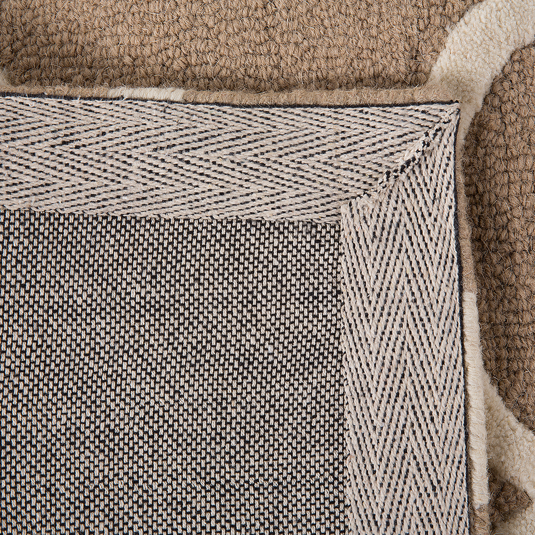 Home Lux Rug Beige Wool 80 x 150cm Trellis Quatrefoil Hand Tufted Oriental