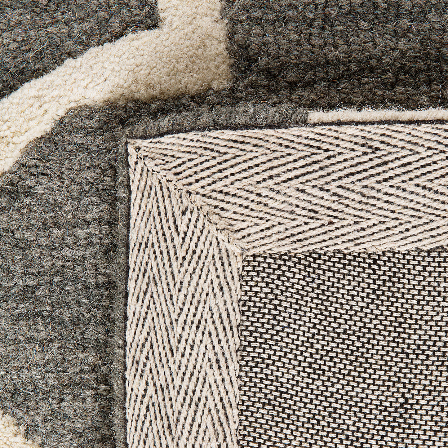 Hand Tufted Wool Grey Rug 140 x 200cm Quatrefoil Trellis