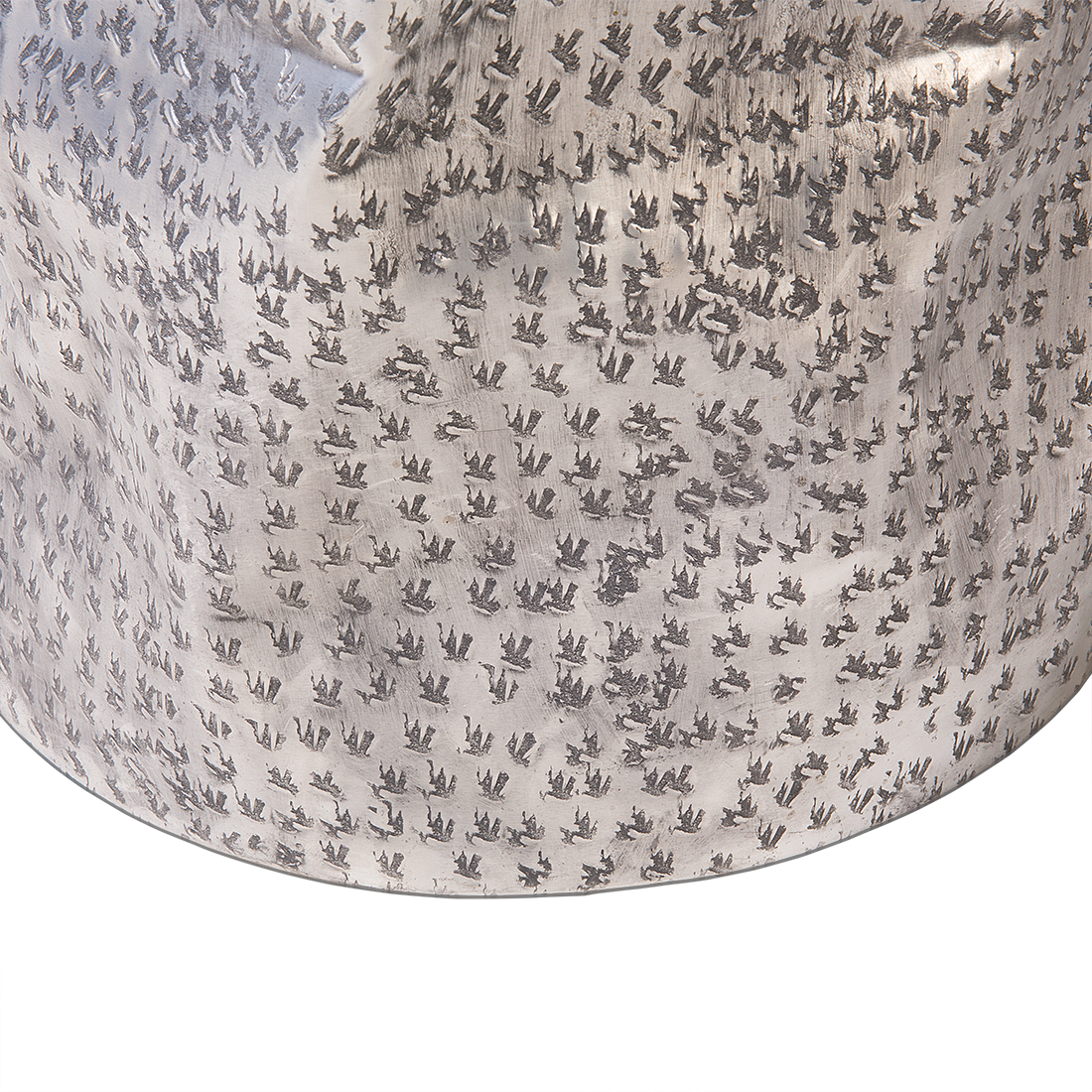 Accent Side Table Silver Teak Wood And Aluminium 37 X 39cm Contemporary Industrial Accent Piece