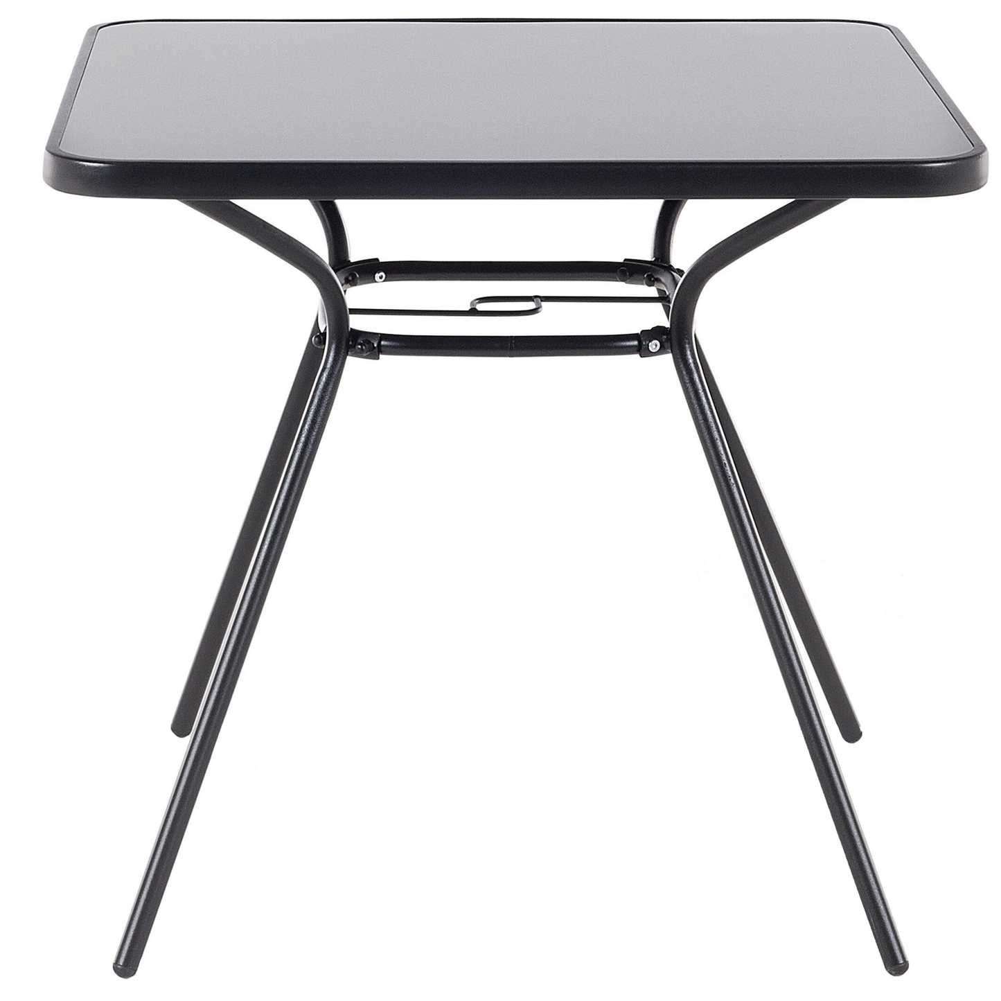 Powder Coated Black Steel Outdoor Dining Table 80 x 80cm