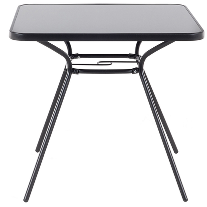 Powder Coated Black Steel Outdoor Dining Table 80 x 80cm