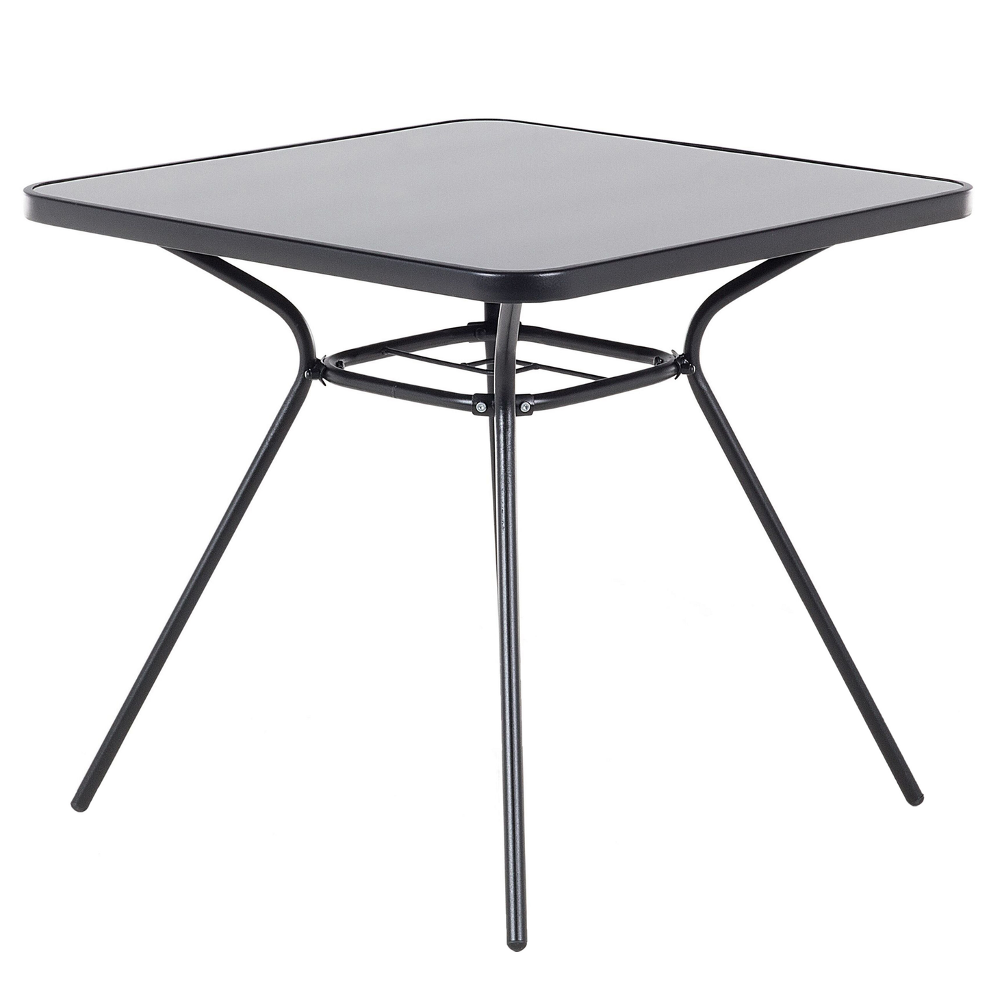 Black Steel Outdoor Dining Set 5-Piece Folding Table And 4 Chairs 4-Seater Modern Garden