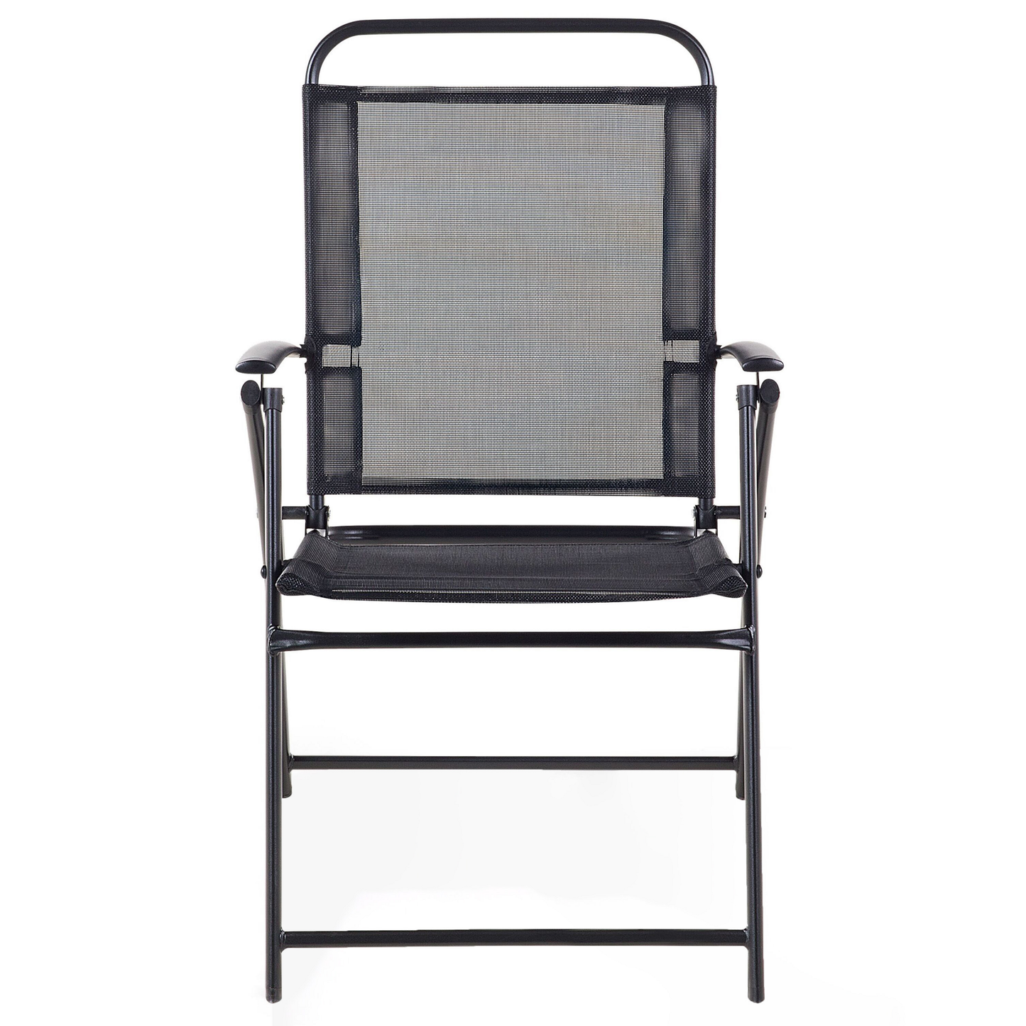 Black Steel Outdoor Dining Set 5-Piece Folding Table And 4 Chairs 4-Seater Modern Garden
