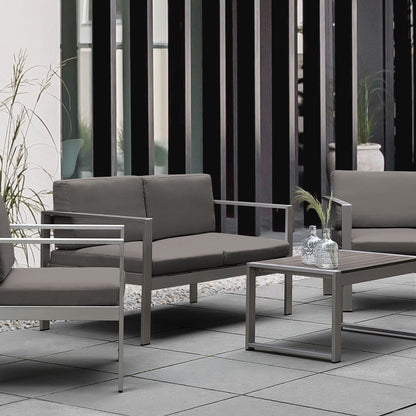 Outdoor Coffee Table Aluminium 90 x 50cm Dark Grey Modern
