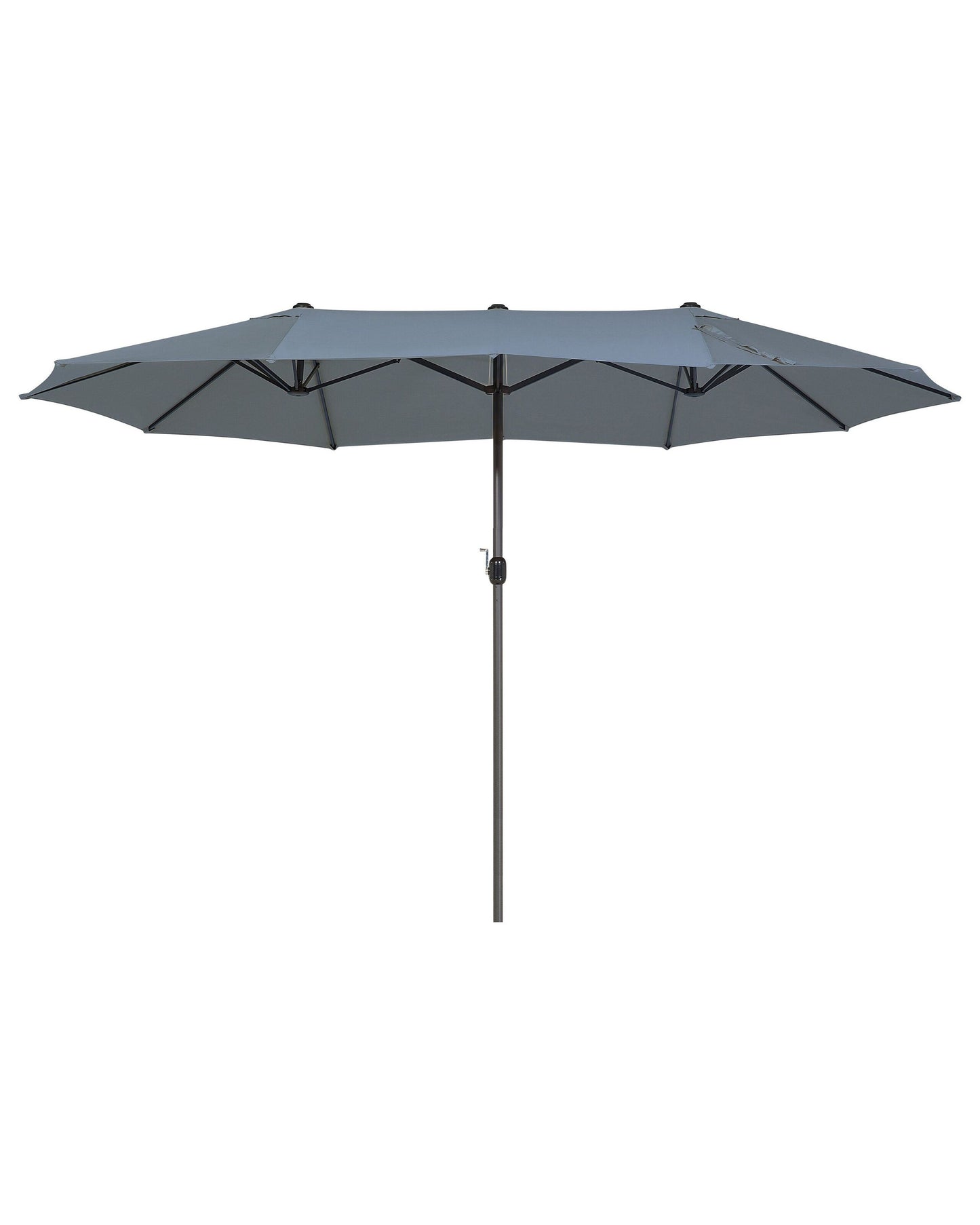 Garden Sun Parasol Dark Grey Aluminum 247cm Weather Resistant With Crank Mechanism And Powder Coated Pole