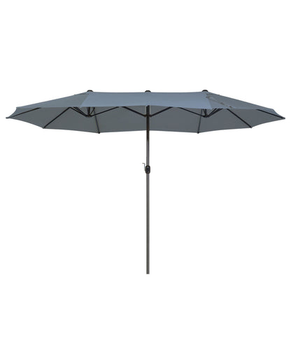 Garden Sun Parasol Dark Grey Aluminum 247cm Weather Resistant With Crank Mechanism And Powder Coated Pole