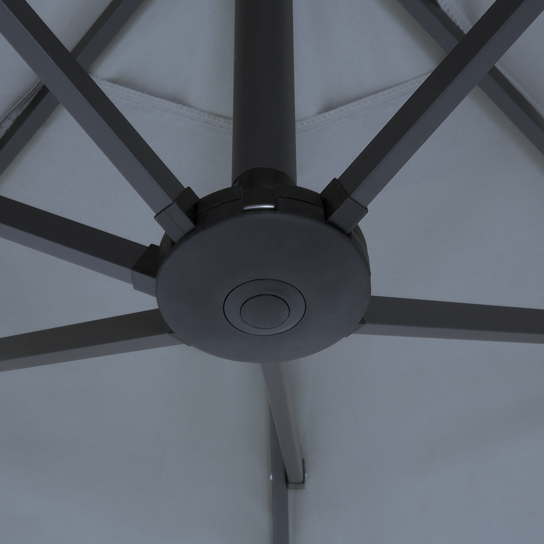Garden Sun Parasol Dark Grey Aluminum 247cm Weather Resistant With Crank Mechanism And Powder Coated Pole
