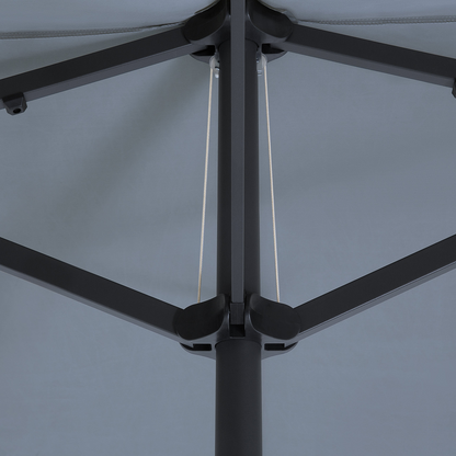 Garden Sun Parasol Dark Grey Aluminum 247cm Weather Resistant With Crank Mechanism And Powder Coated Pole