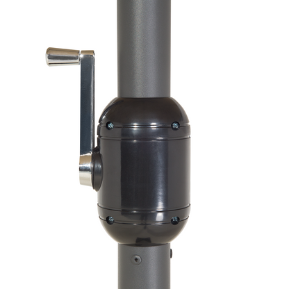 Garden Sun Parasol Dark Grey Aluminum 247cm Weather Resistant With Crank Mechanism And Powder Coated Pole