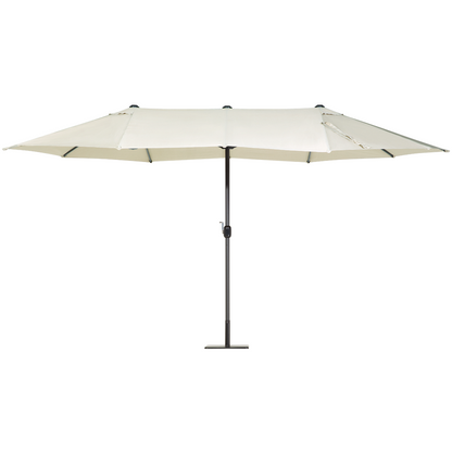 Garden Sun Parasol Beige Fabric Aluminium 247cm Weather Resistant Crank Operated