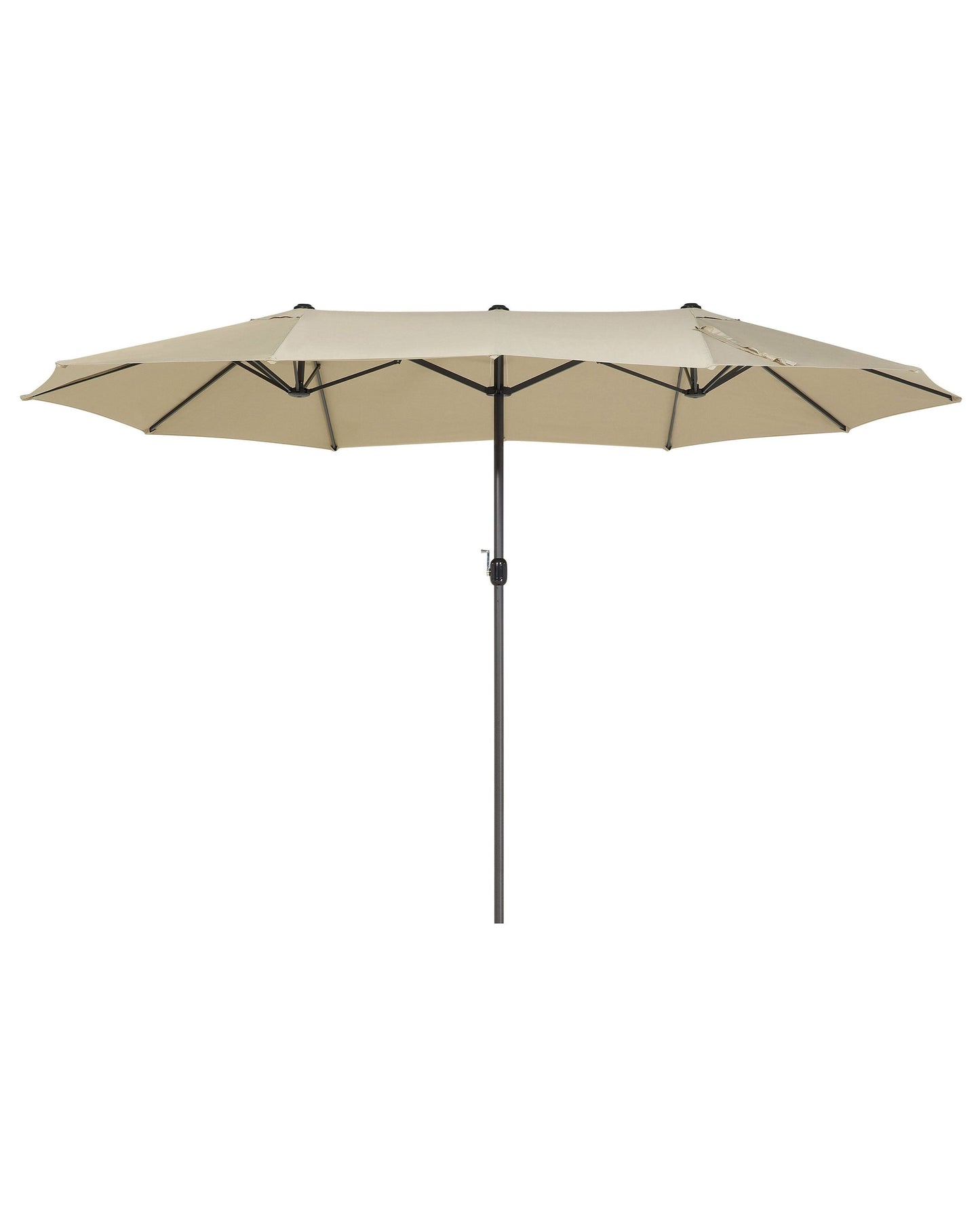 Garden Sun Parasol Beige Fabric Aluminium 247cm Weather Resistant