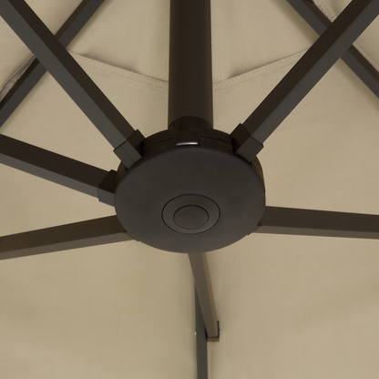 Garden Sun Parasol Beige Fabric Aluminium 247cm Weather Resistant
