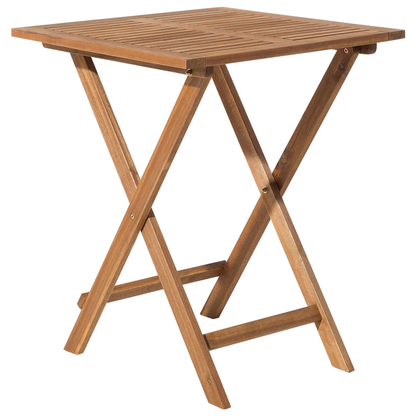 Light 3 Piece Acacia Wood Folding Bistro Set Slatted Design