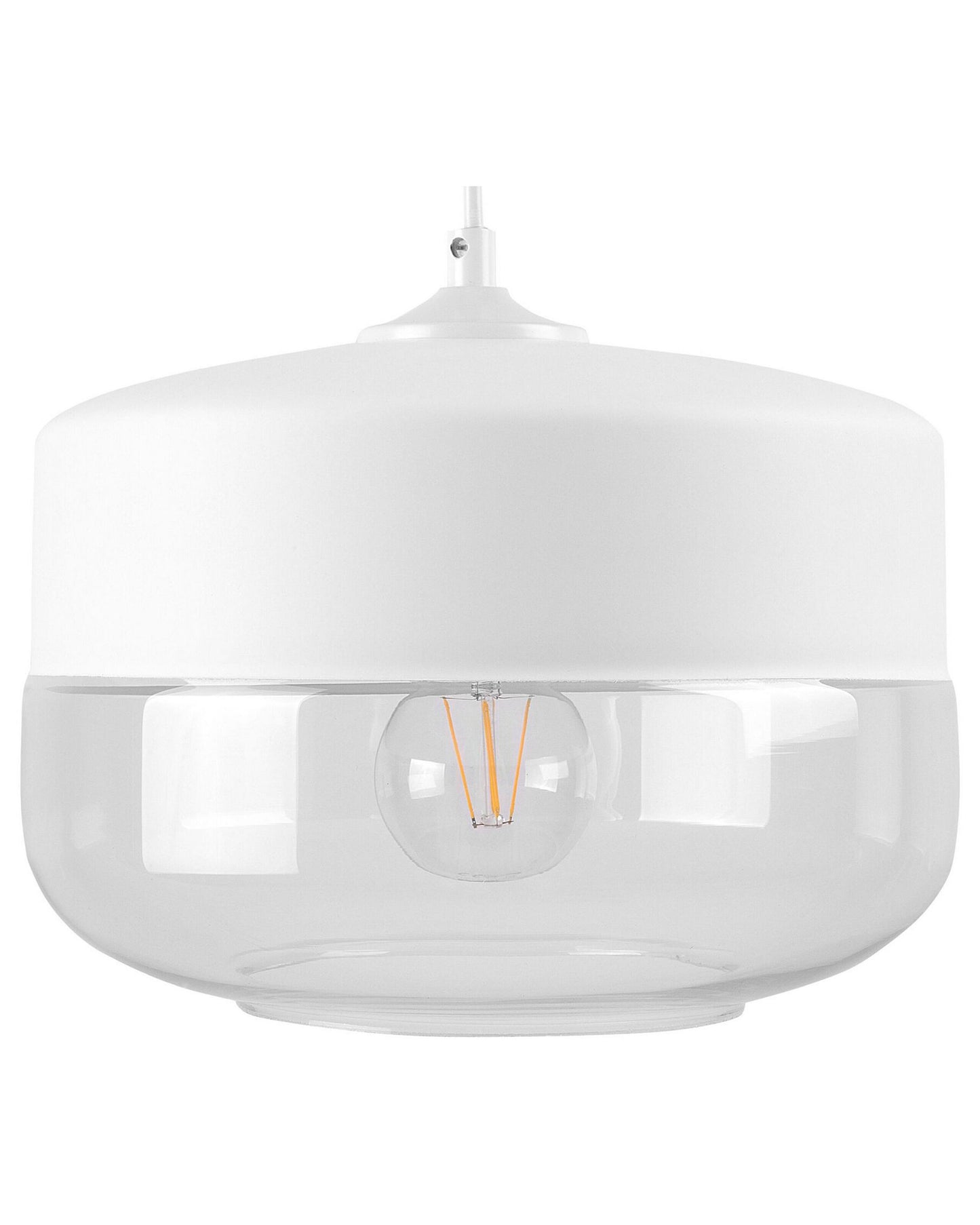 White Glass Geometric Pendant Lamp Modern Hanging Light
