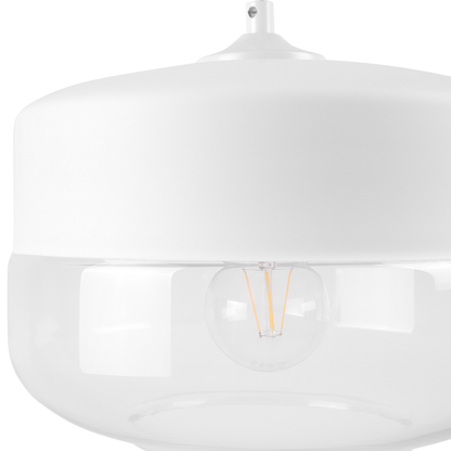 White Glass Geometric Pendant Lamp Modern Hanging Light