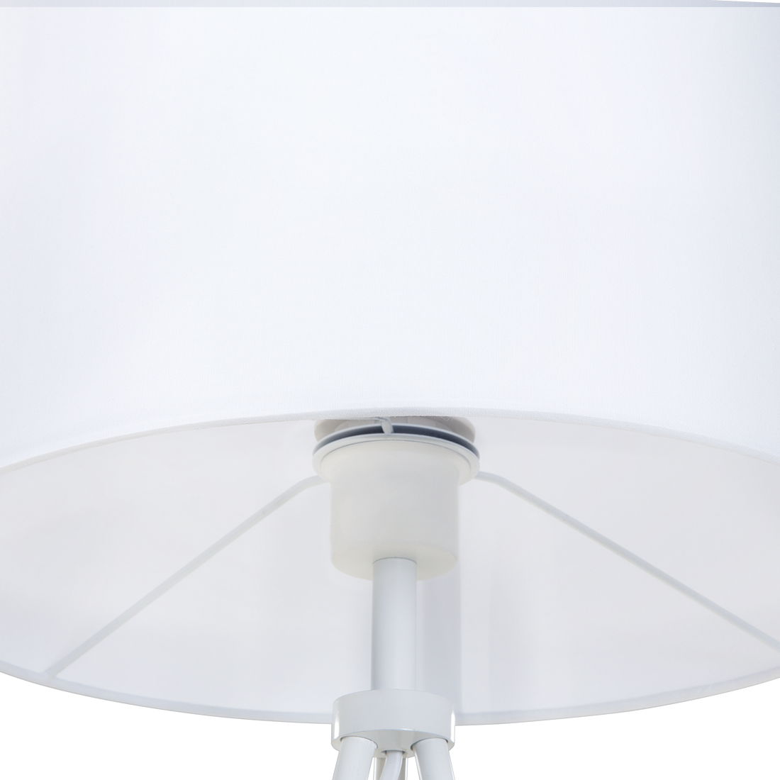 Brightline Floor Lamp White Metal 149cm Tripod Polycotton Drum Shade