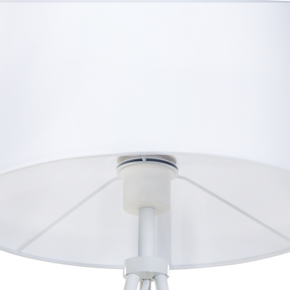 Brightline Floor Lamp White Metal 149cm Tripod Polycotton Drum Shade