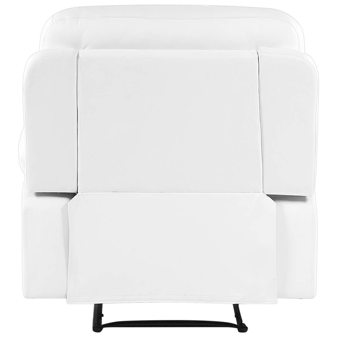 White Faux Leather Push Back Manual Recliner Chair Footrest