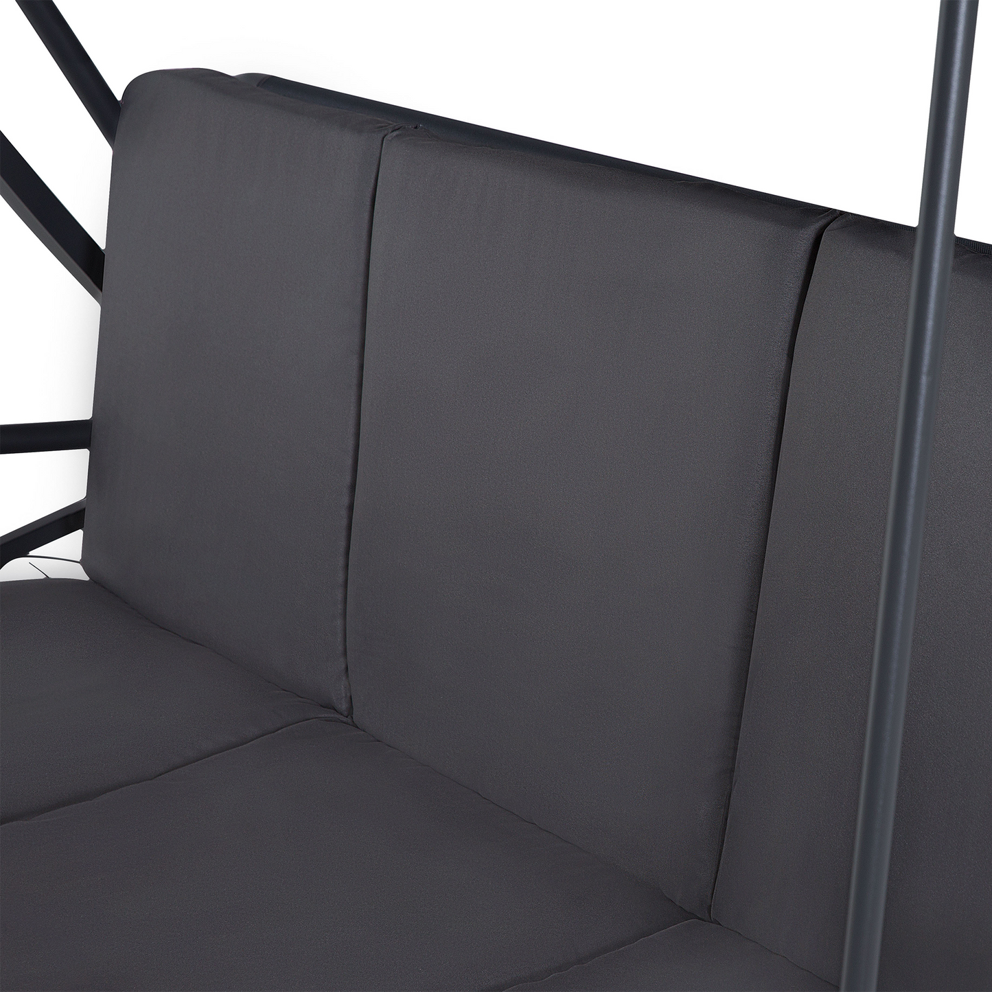 Grey Fabric 3 Seater Patio Swing With Powder Coated Steel Frame For Outdoor Gardens