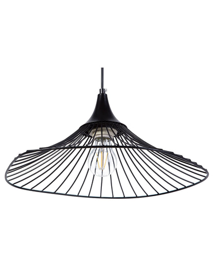 Hanging Light Pendant Black Wire Open Shade Industrial