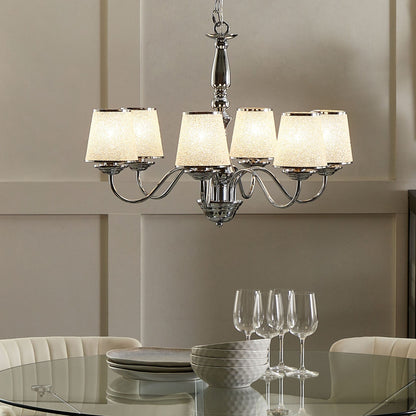 Emperor Lighting Six-Light Pendant Chandelier Glossy Silver Shades