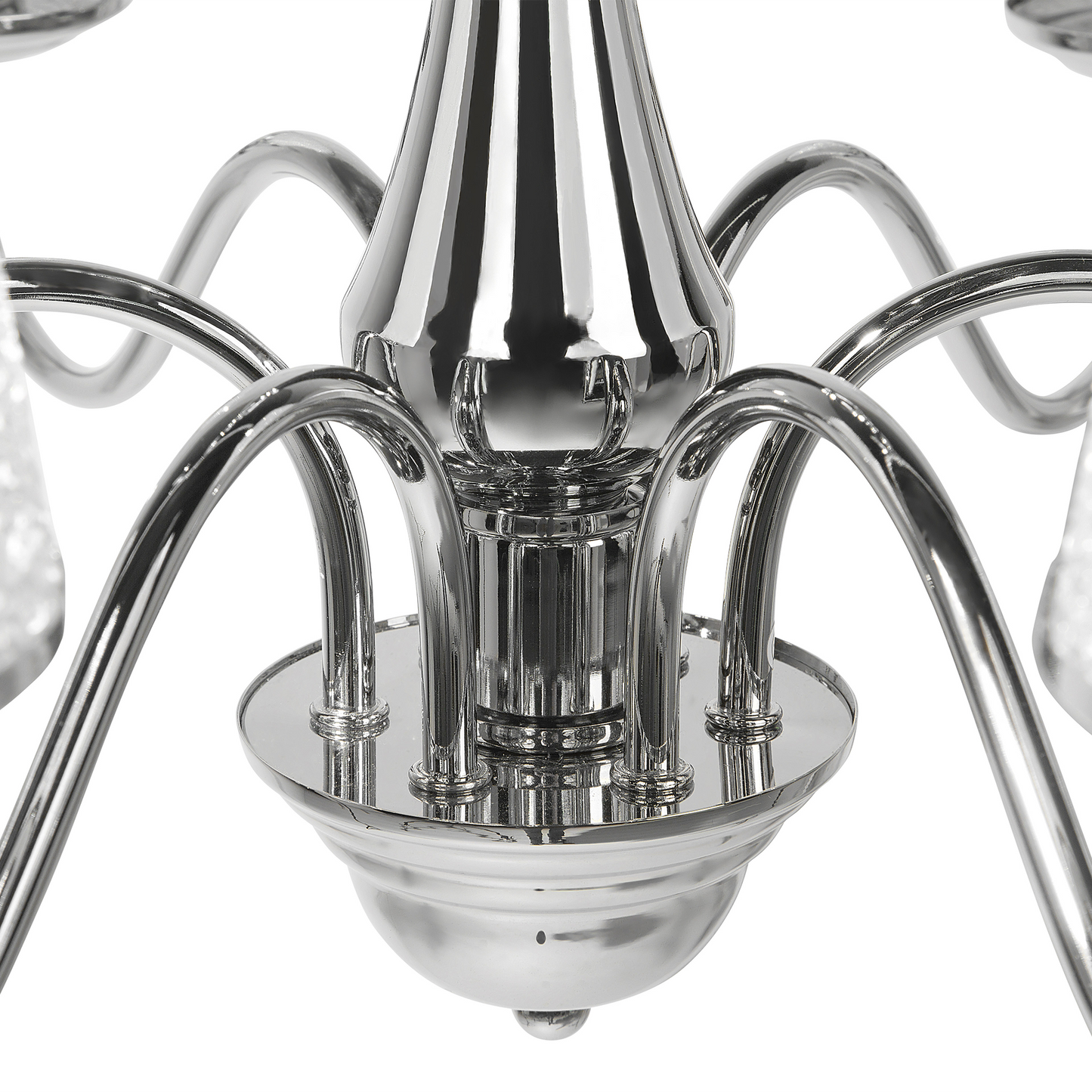 Emperor Lighting Six-Light Pendant Chandelier Glossy Silver Shades