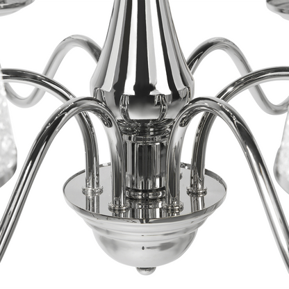Emperor Lighting Six-Light Pendant Chandelier Glossy Silver Shades