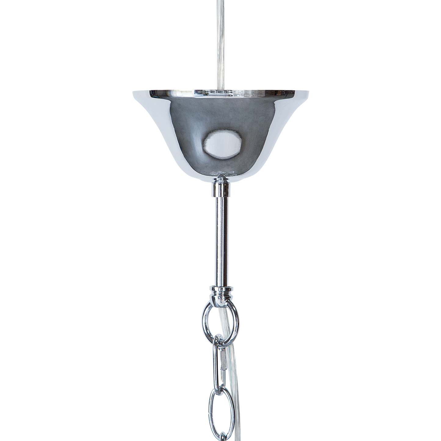 Ceiling Lamp Silver Crystal 185cm High Gloss 5 Lights