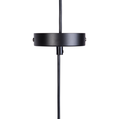 1 Light Pendant Black Round Shade Elegant Copper Edge