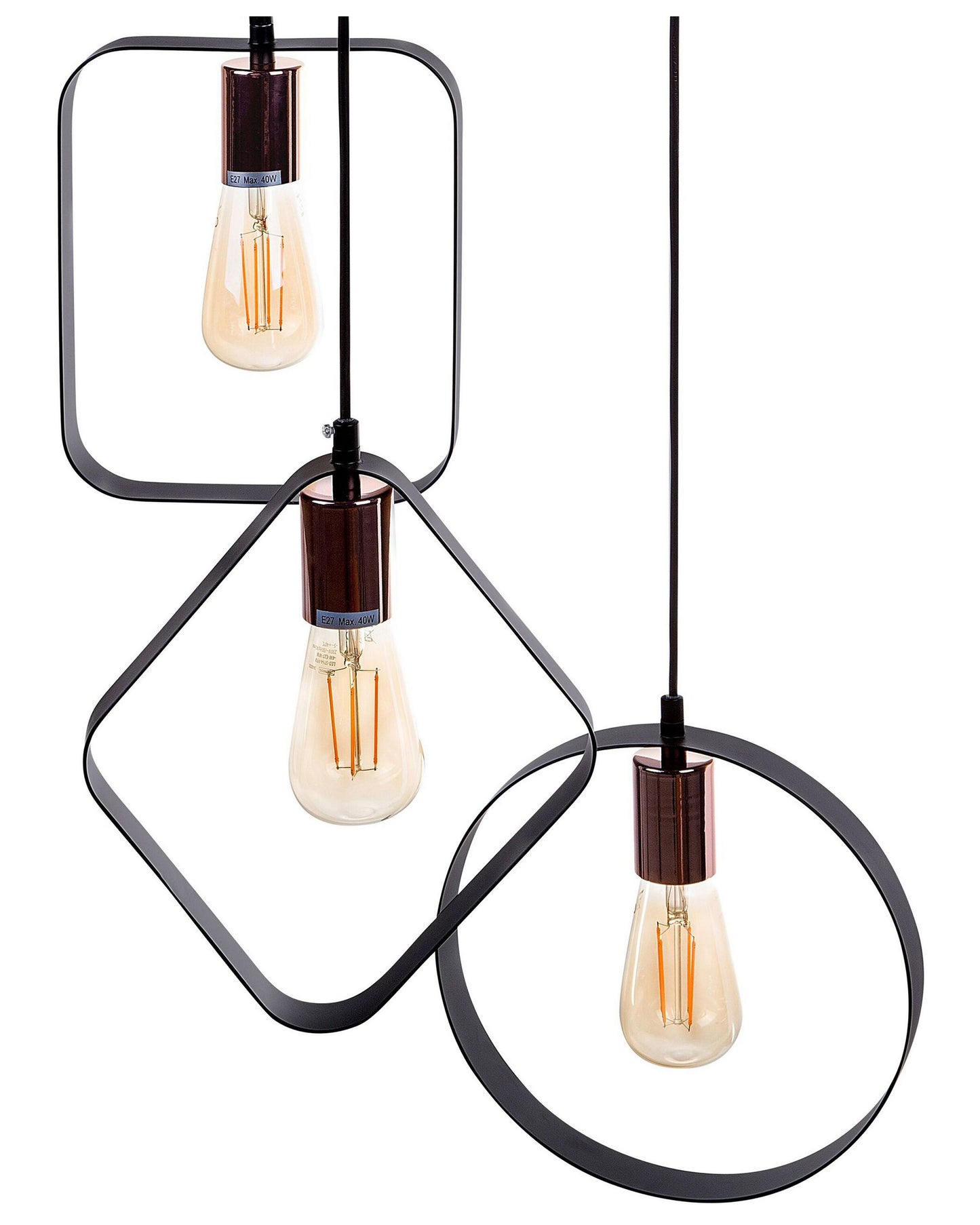Geometric 3-Light Pendant Copper Bases