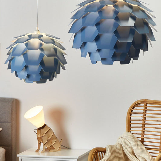 Nordic Glow Blue Pine Cone Shade Pendant Lamp
