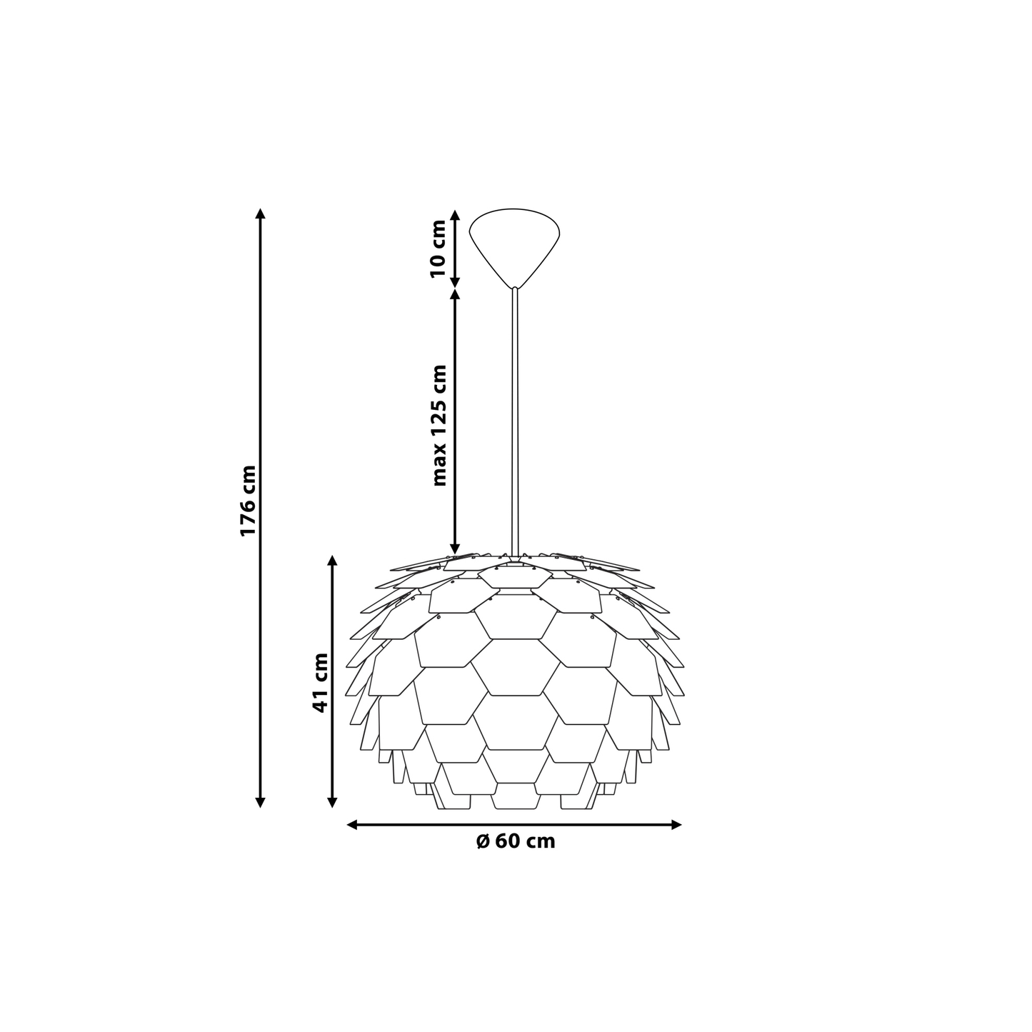 Pendant Lamp Grey Pine Cone Globe Shade Minimalist Ambient Lighting Fixture